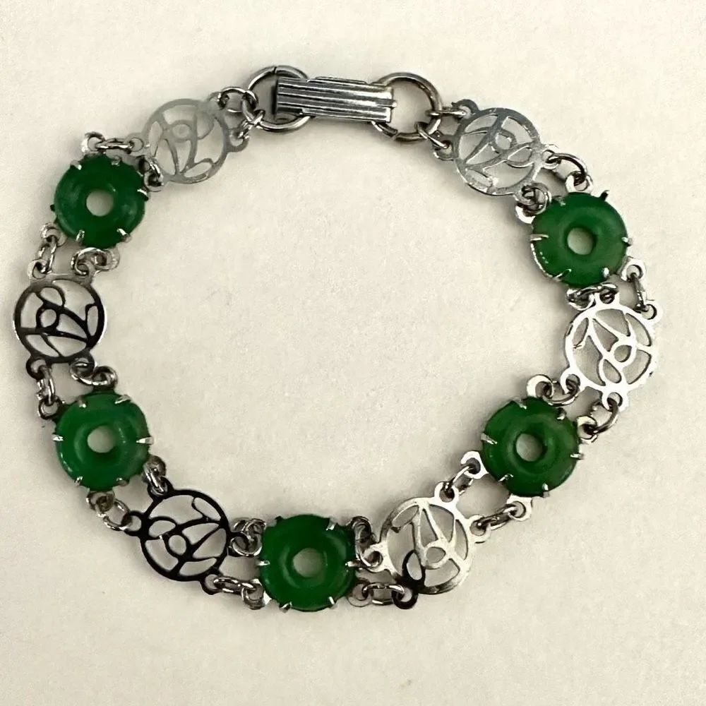 Lucky green circle A bracelet